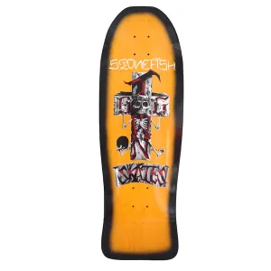 Dogtown Skateboards Stonefish Reissue Shaped Skateboard Deck 10.125 x 30.325 - Orange Stain / Black Fade