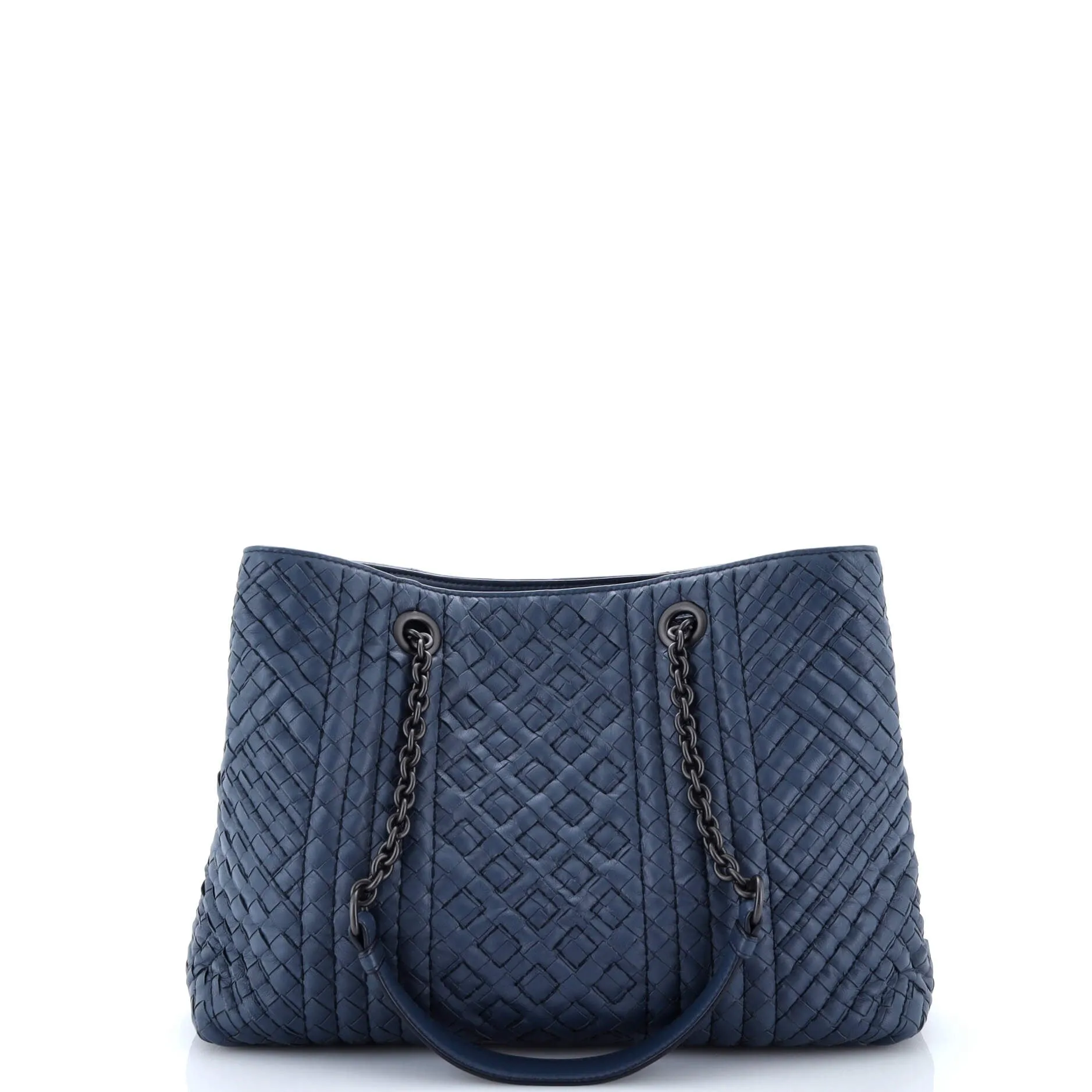 Double Chain Tote Stitched Intrecciato Calfskin Medium
