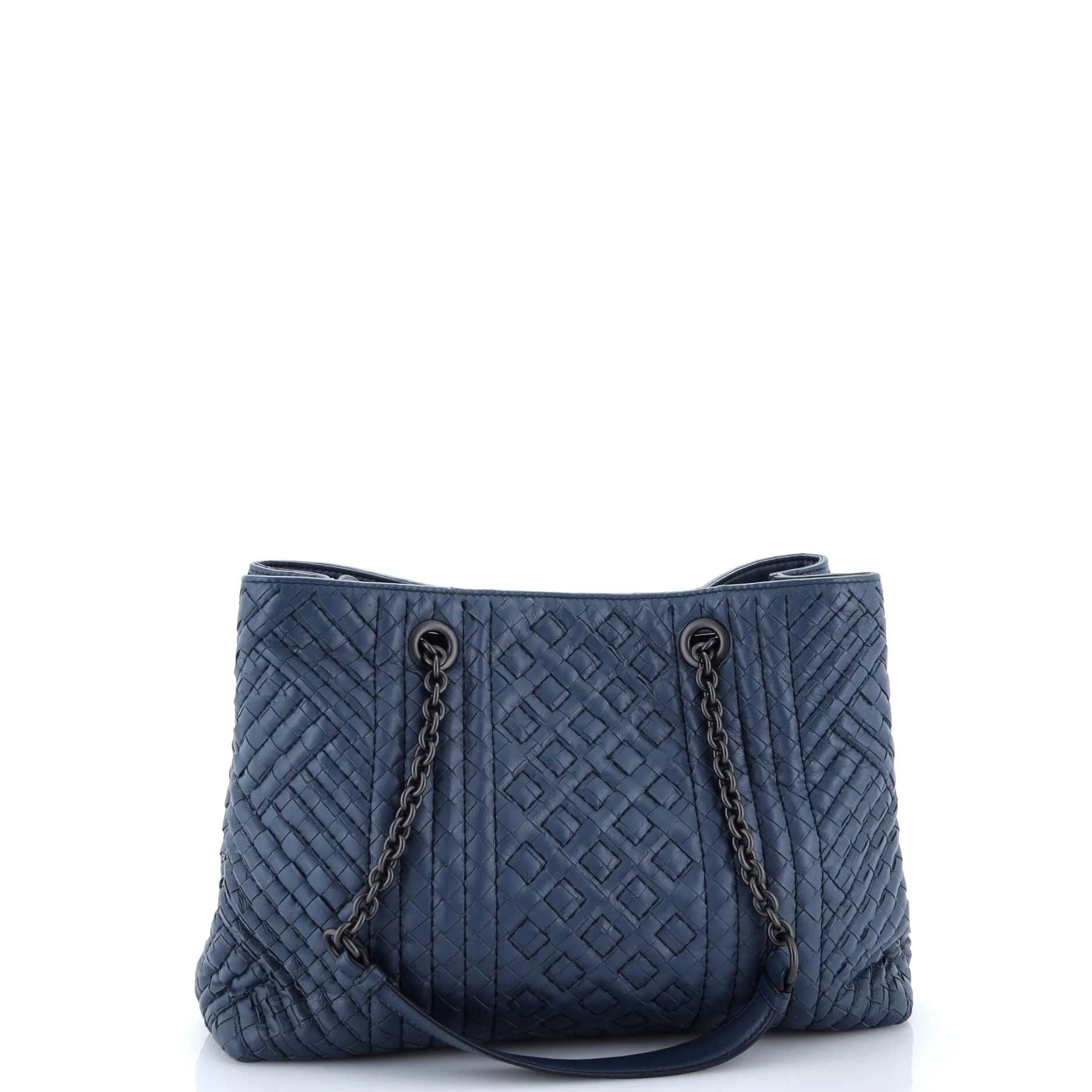 Double Chain Tote Stitched Intrecciato Calfskin Medium