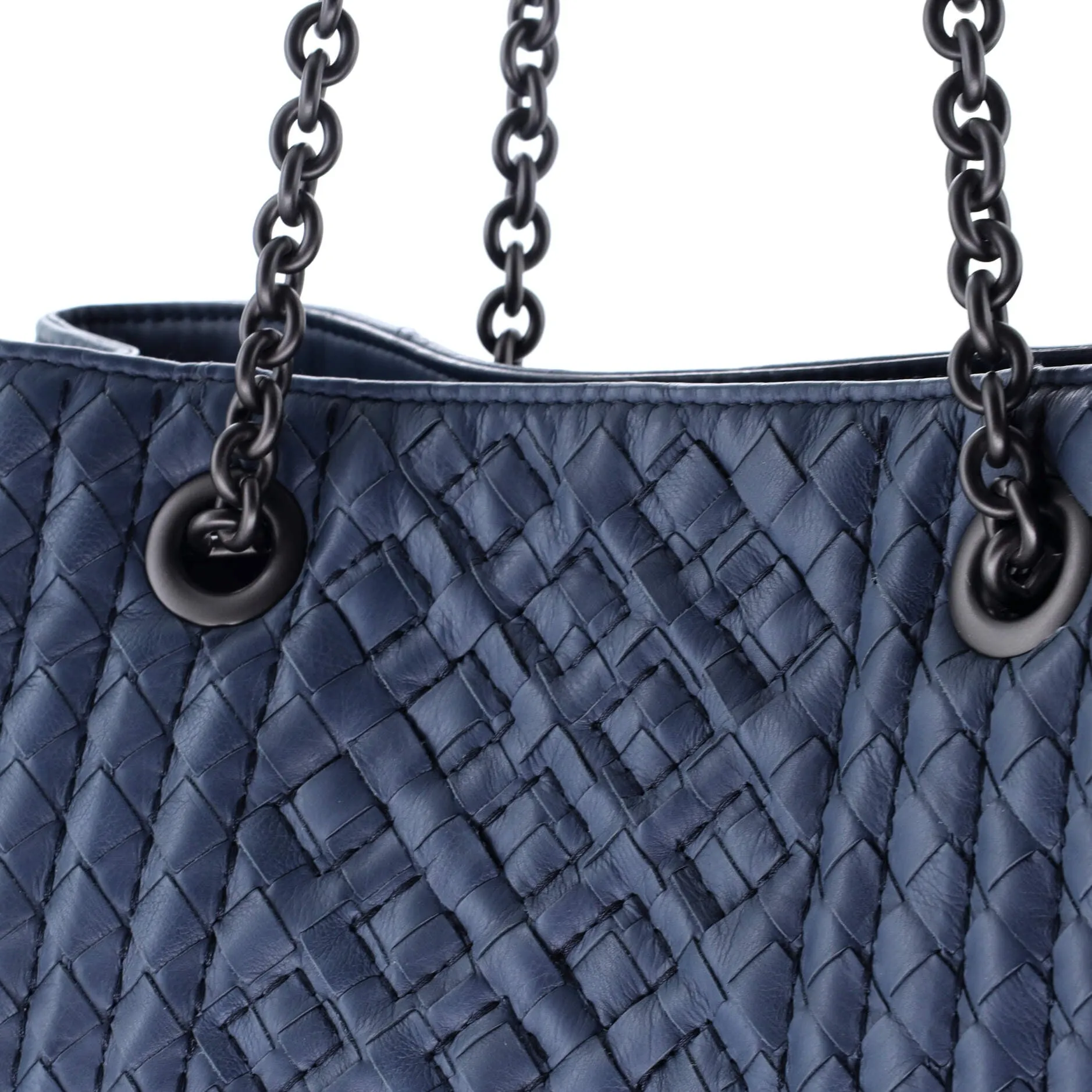 Double Chain Tote Stitched Intrecciato Calfskin Medium
