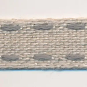 Double Stitched Linen Ribbon #9 Ecru & Gray