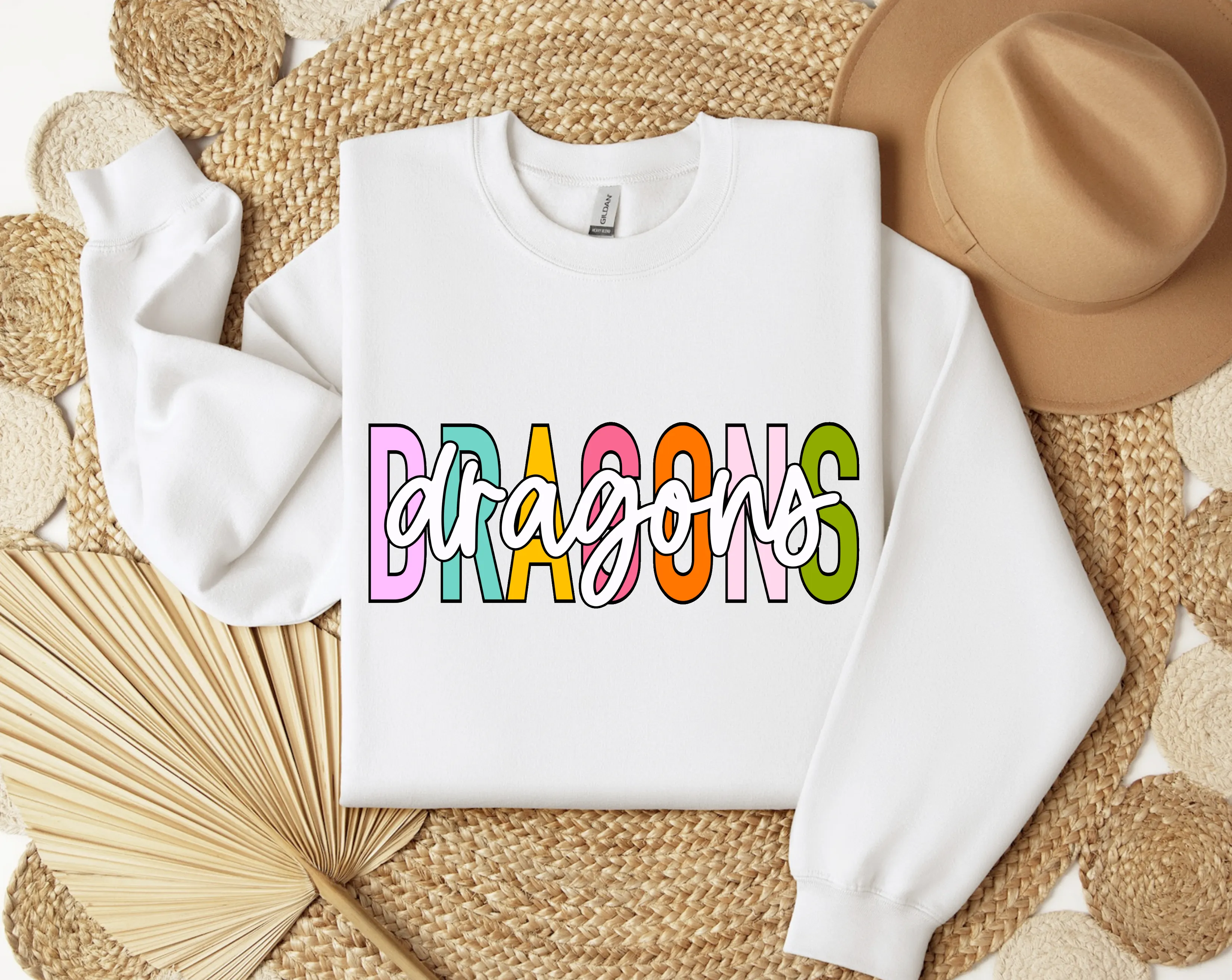 Dragons Color Cursive Through (M153)