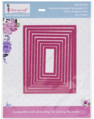 Dress My Craft Stitched Scalloped Rectangles LG Die Set {H17}