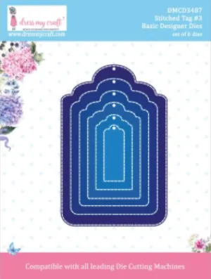 Dress My Craft Stitched Tag #3 Die Set {W52}