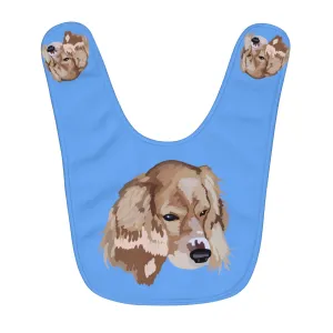 Droopy light blue Fleece Baby Bib