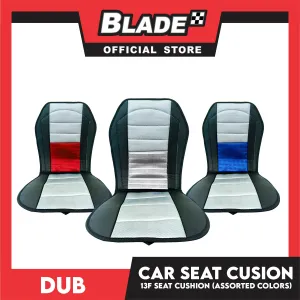 Dub Car Seat Cushion 13F (Black with Gray Blue) Comfortable Backrest Support Universal Sit with Adjustable Hook
