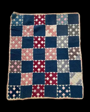 Early 1900s  Calico Patchwork Hand Stitched Quilt