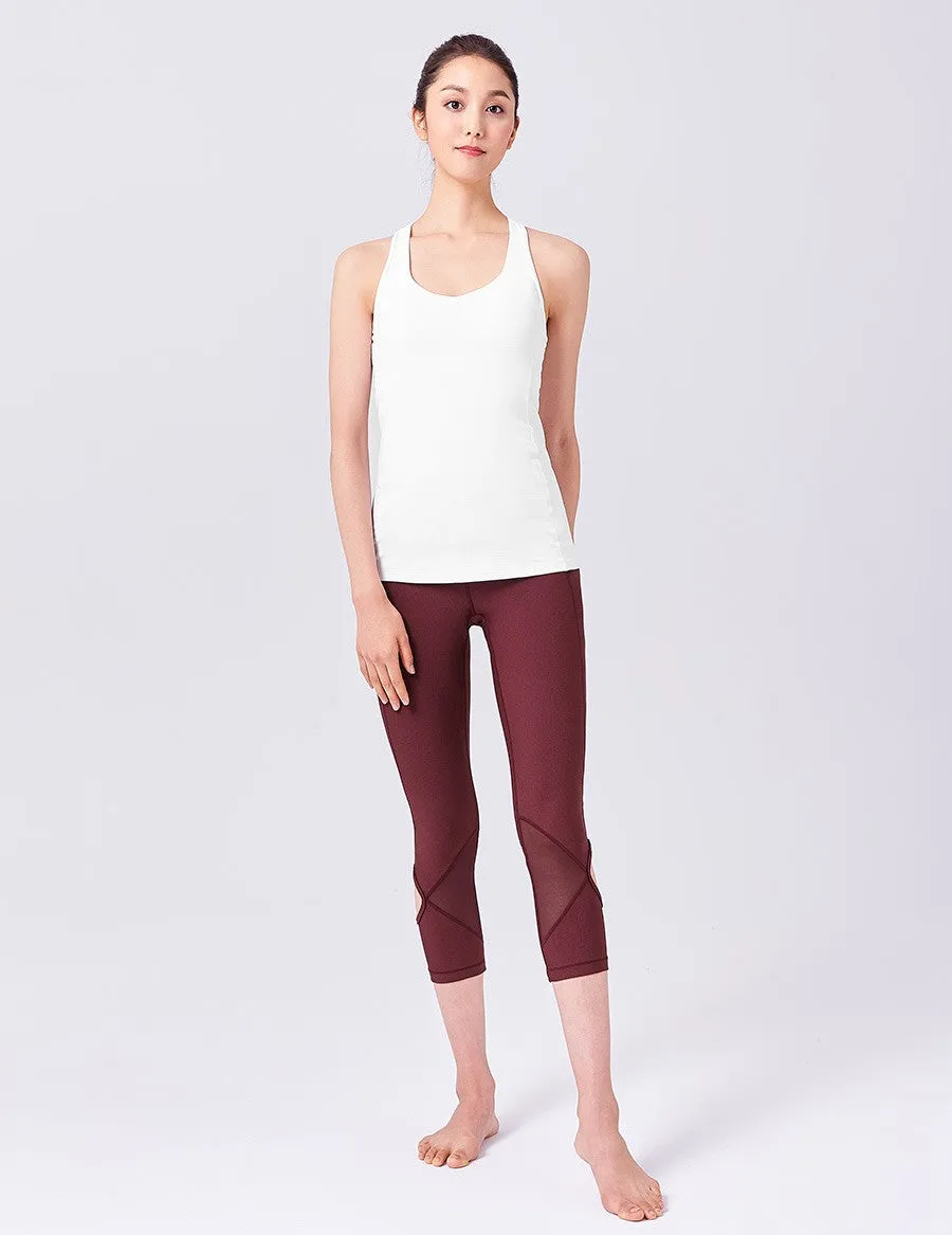 easyoga LA-VEDA Ethereal Fovea Tank - F70 Embossed Stripe/White