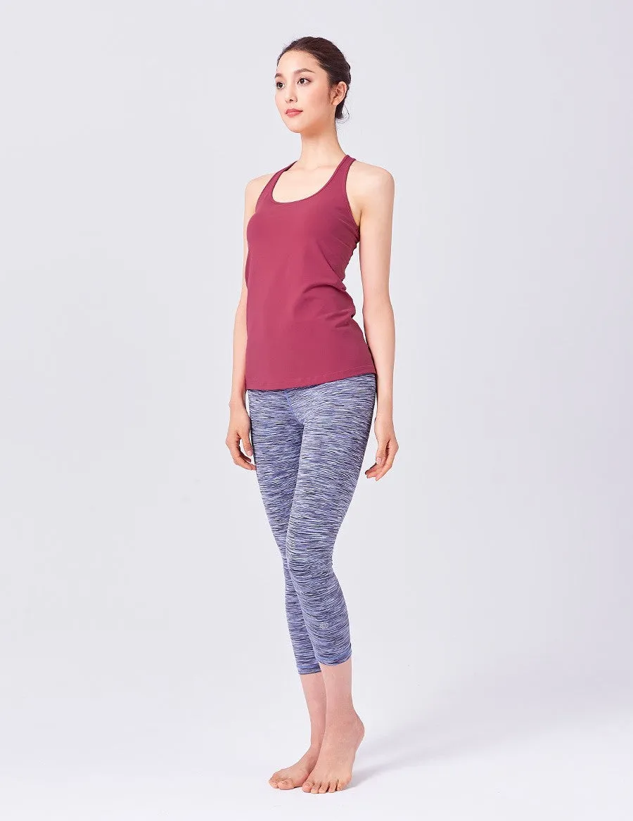 easyoga LA-VEDA Twiggy Core Capris1 - D56 Dark/Light Blue Stripe