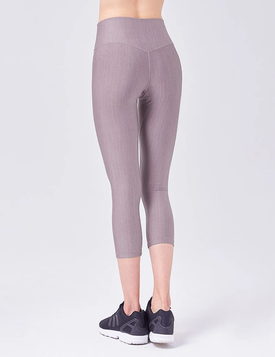 easyoga LESPIRO Glossy Slim Capris - A11 Mt.Ridge Gray