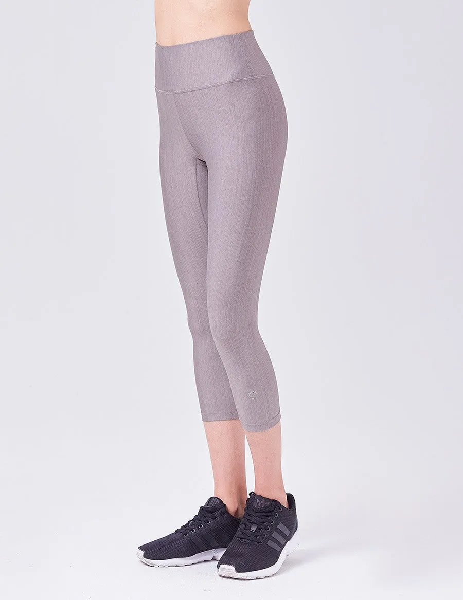 easyoga LESPIRO Glossy Slim Capris - A11 Mt.Ridge Gray