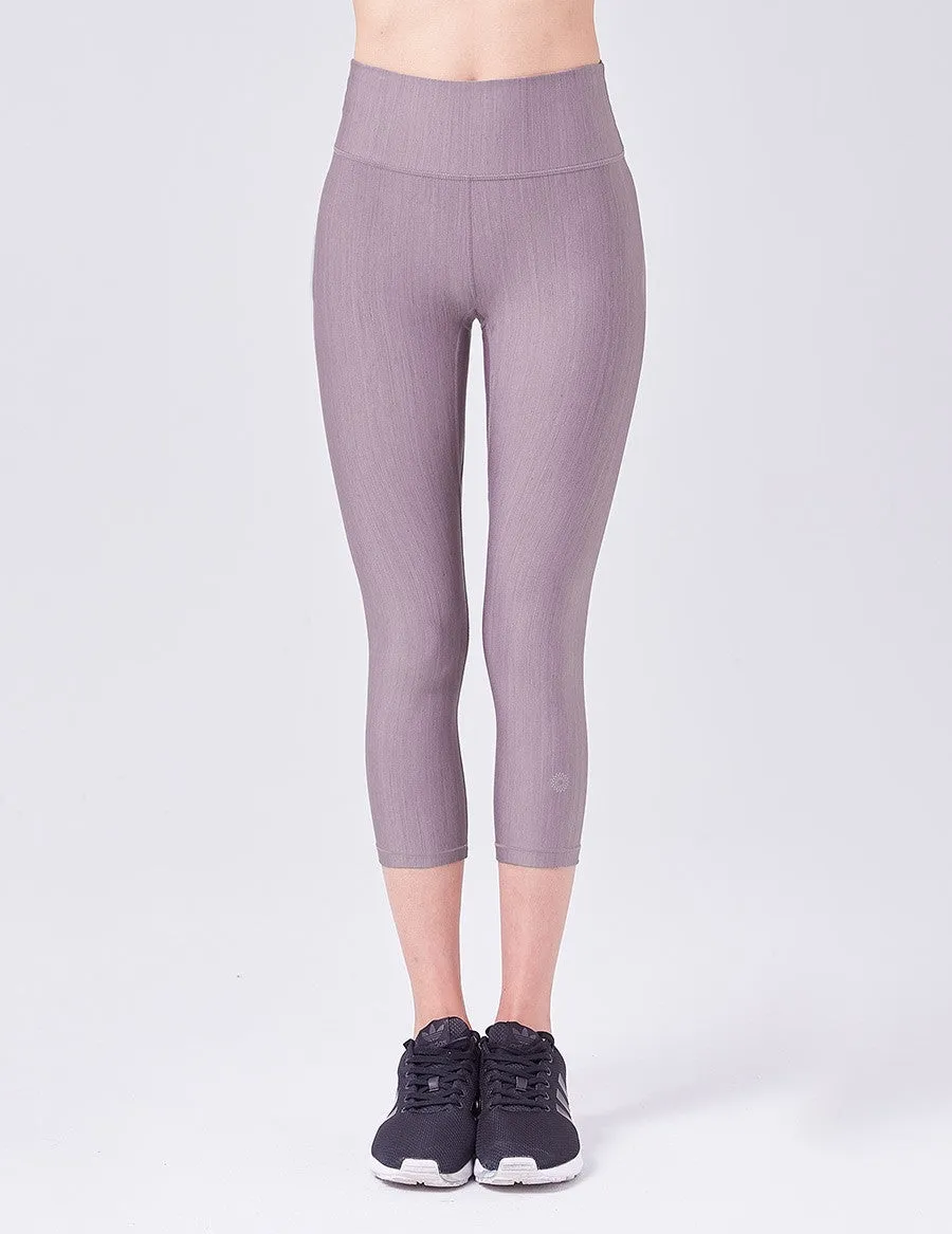 easyoga LESPIRO Glossy Slim Capris - A11 Mt.Ridge Gray