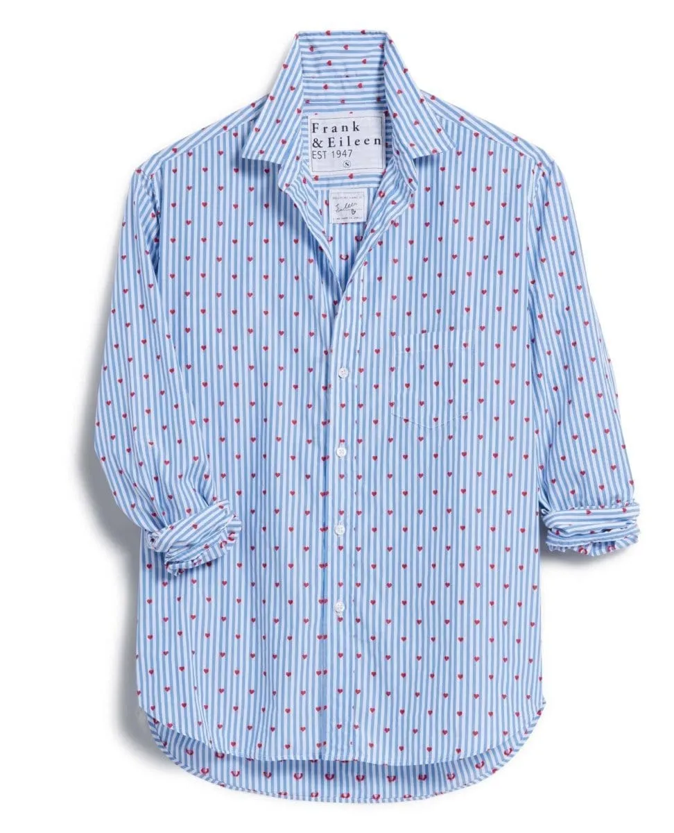 Eileen Relaxed Red Hearts Stripe Shirt