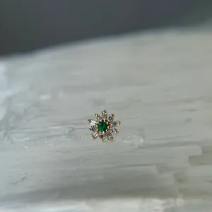Elaine with Emerald and Diamonds 18g/16g Threaded End