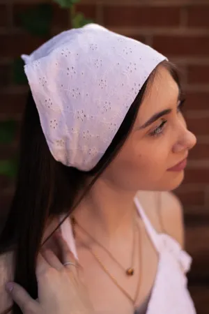 Elena White Head Scarf