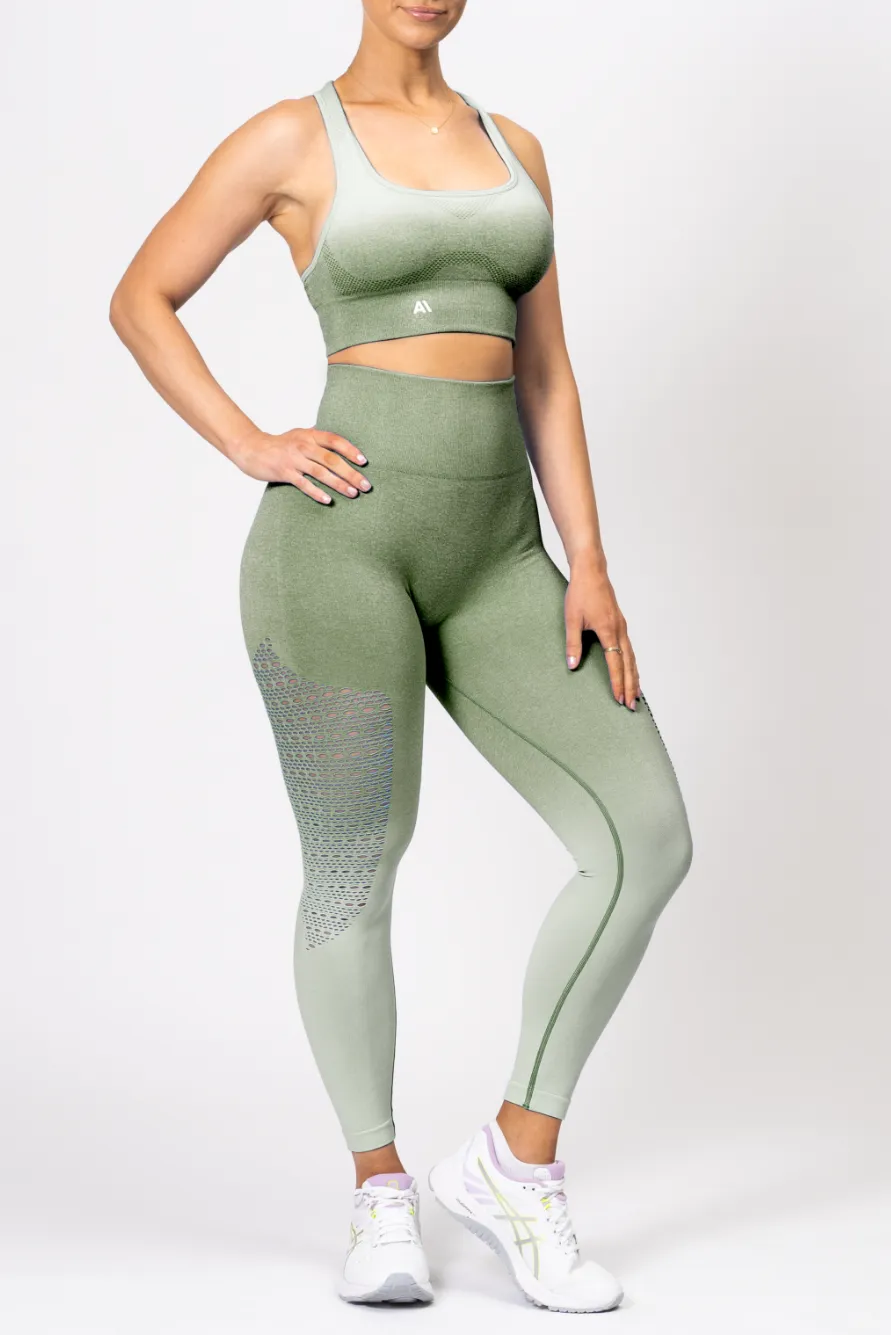 Ella Ombre Scrunch Bum Leggings Olive