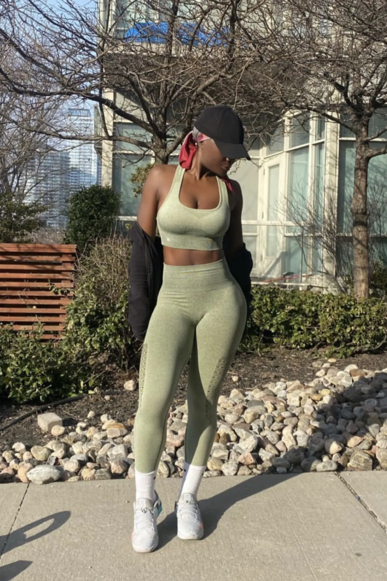 Ella Ombre Scrunch Bum Leggings Olive