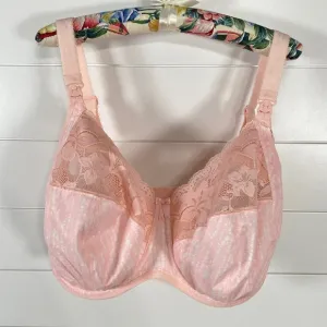 Elomi Womens Molly Nursing Bra 38M Pink Underwire Full Coverage Adjustable Strap