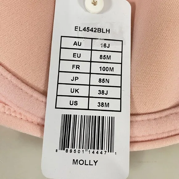 Elomi Womens Molly Nursing Bra 38M Pink Underwire Full Coverage Adjustable Strap