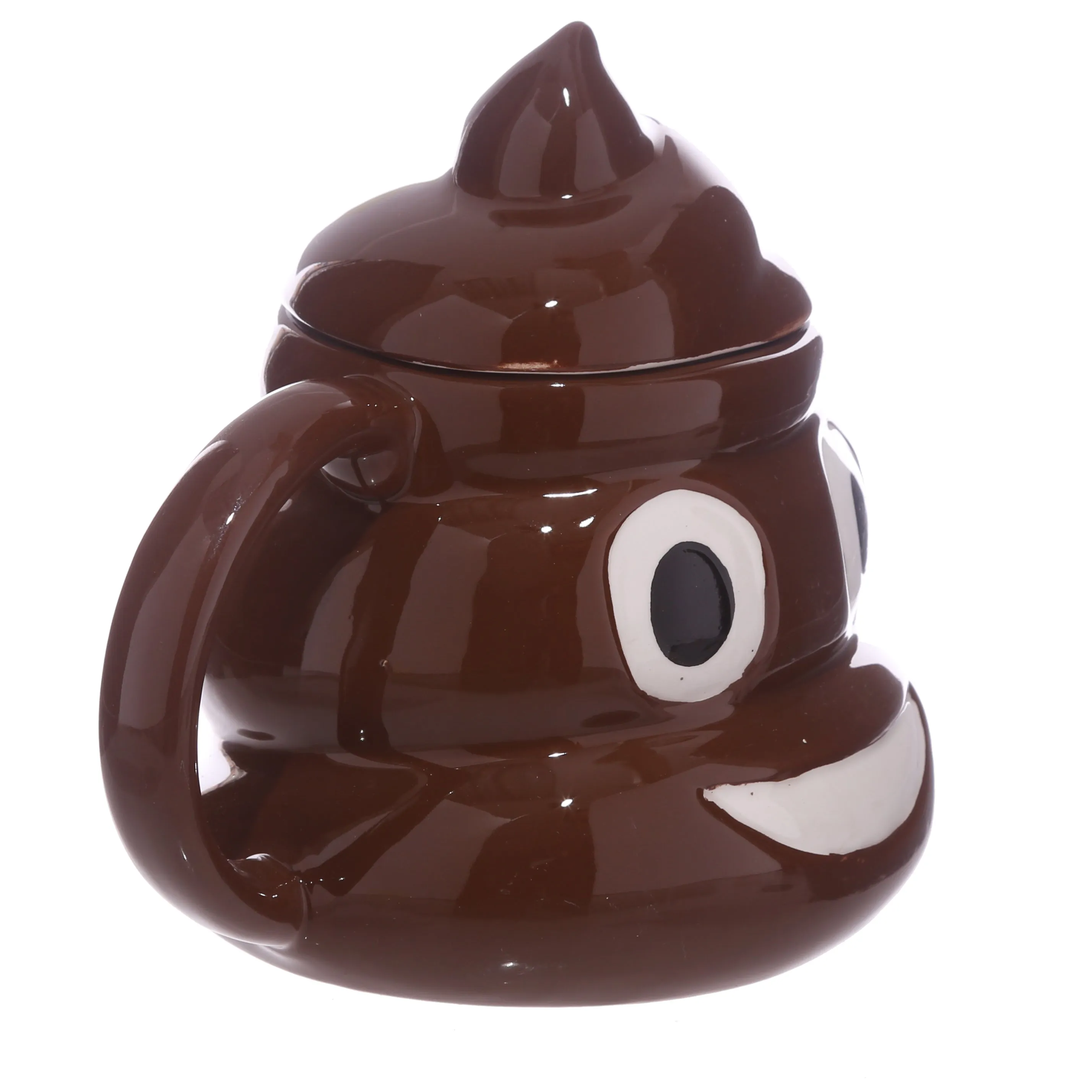 Emotive Poop Ceramic Shaped Mug with Lid