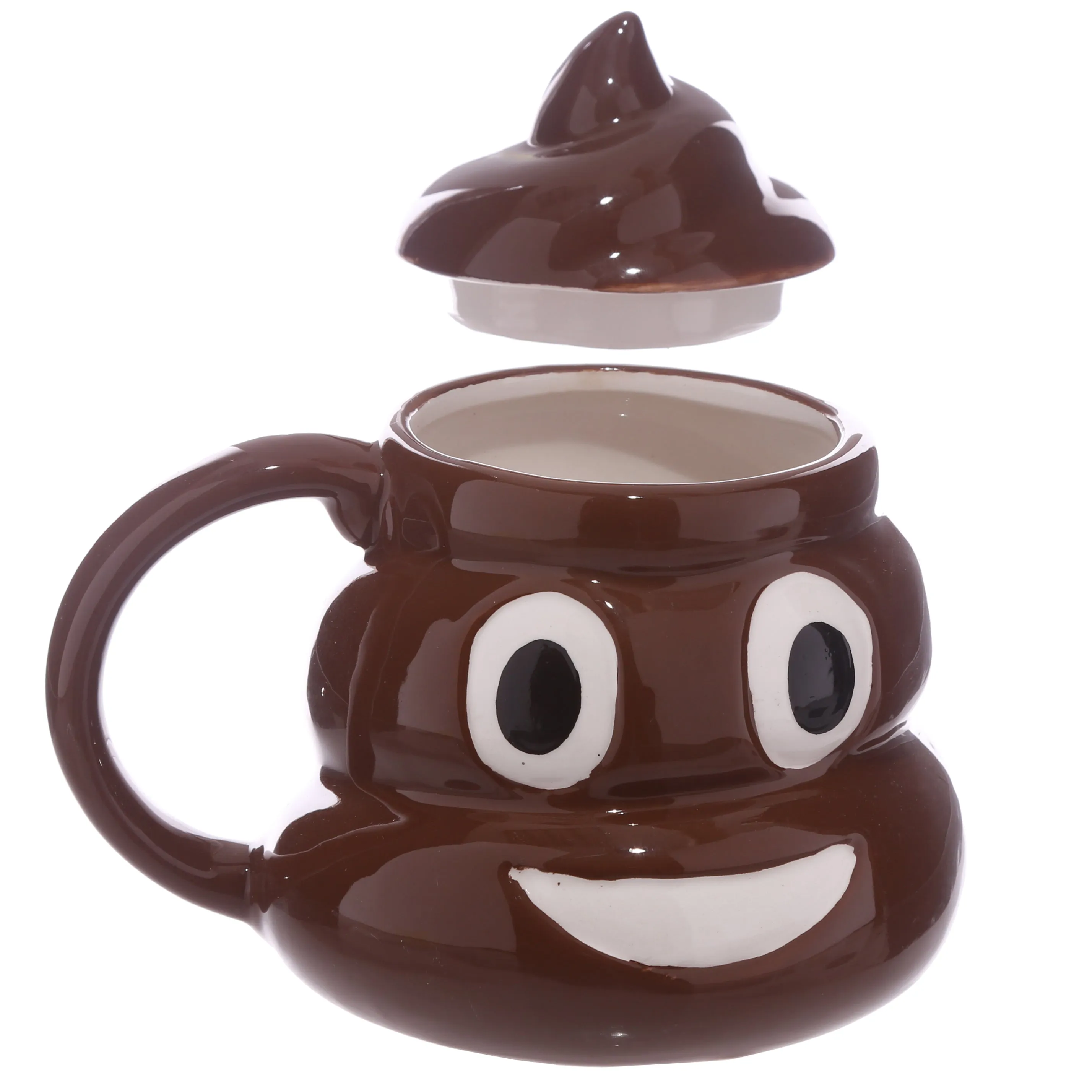Emotive Poop Ceramic Shaped Mug with Lid