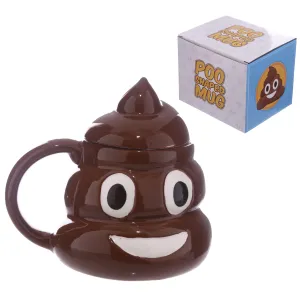 Emotive Poop Ceramic Shaped Mug with Lid