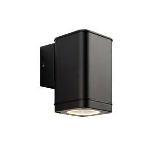 Endon 96910 Milton 1lt Wall Textured black & clear glass 7W LED GU10 (Required)