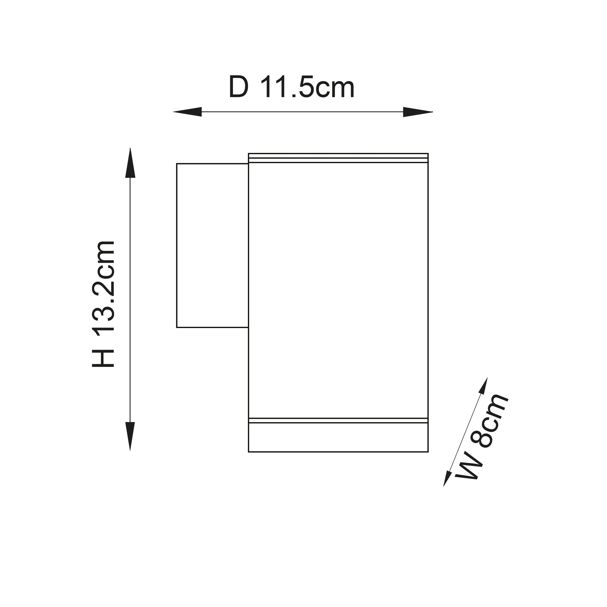 Endon 96910 Milton 1lt Wall Textured black & clear glass 7W LED GU10 (Required)
