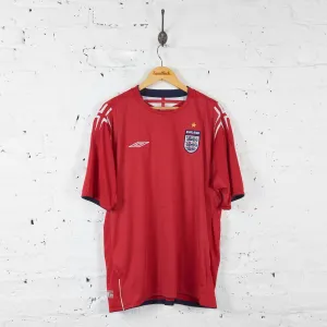 England 2006 Away Umbro Football Shirt - Red - XXL