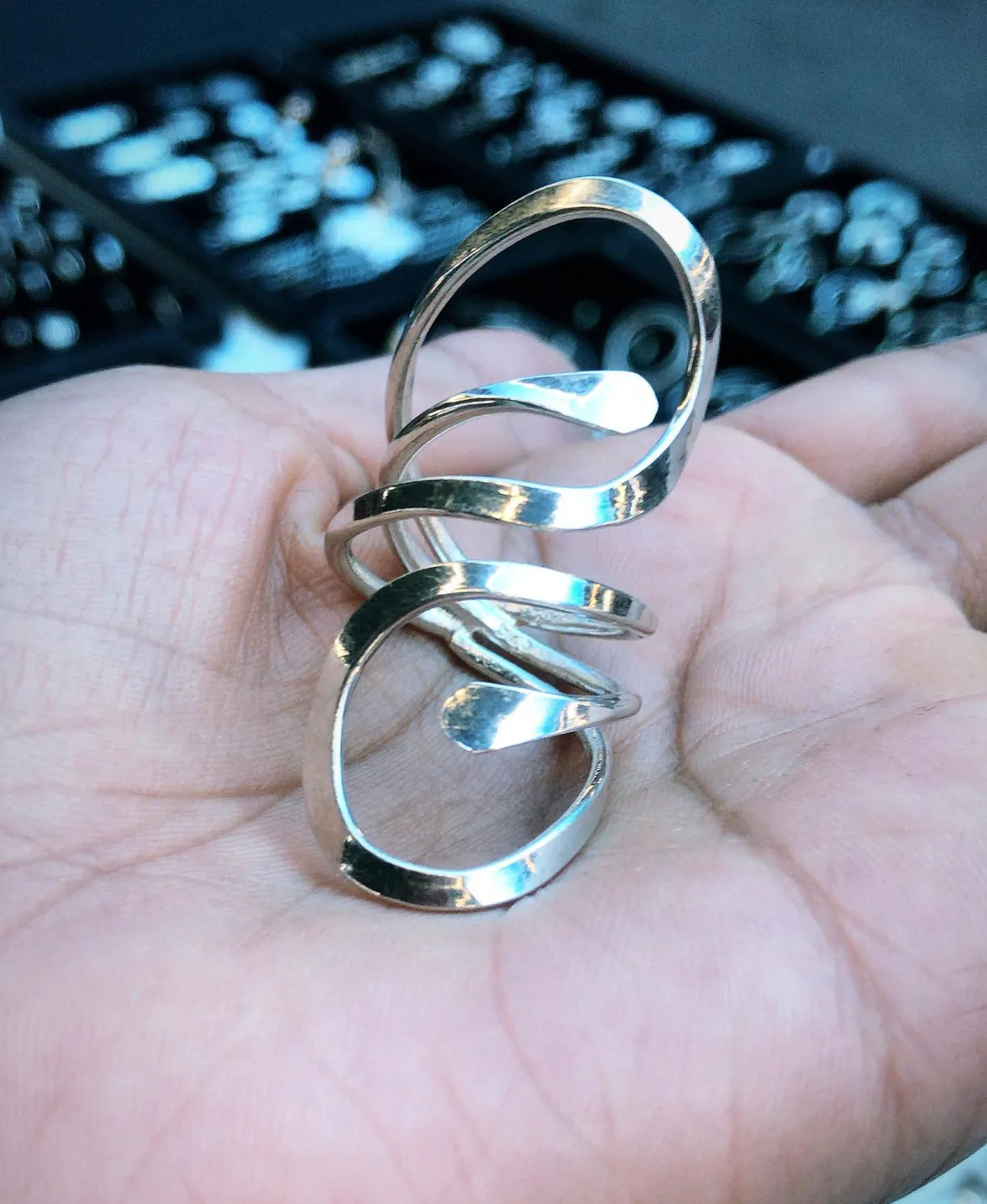 Esmeralda’s Curved Silver Ring