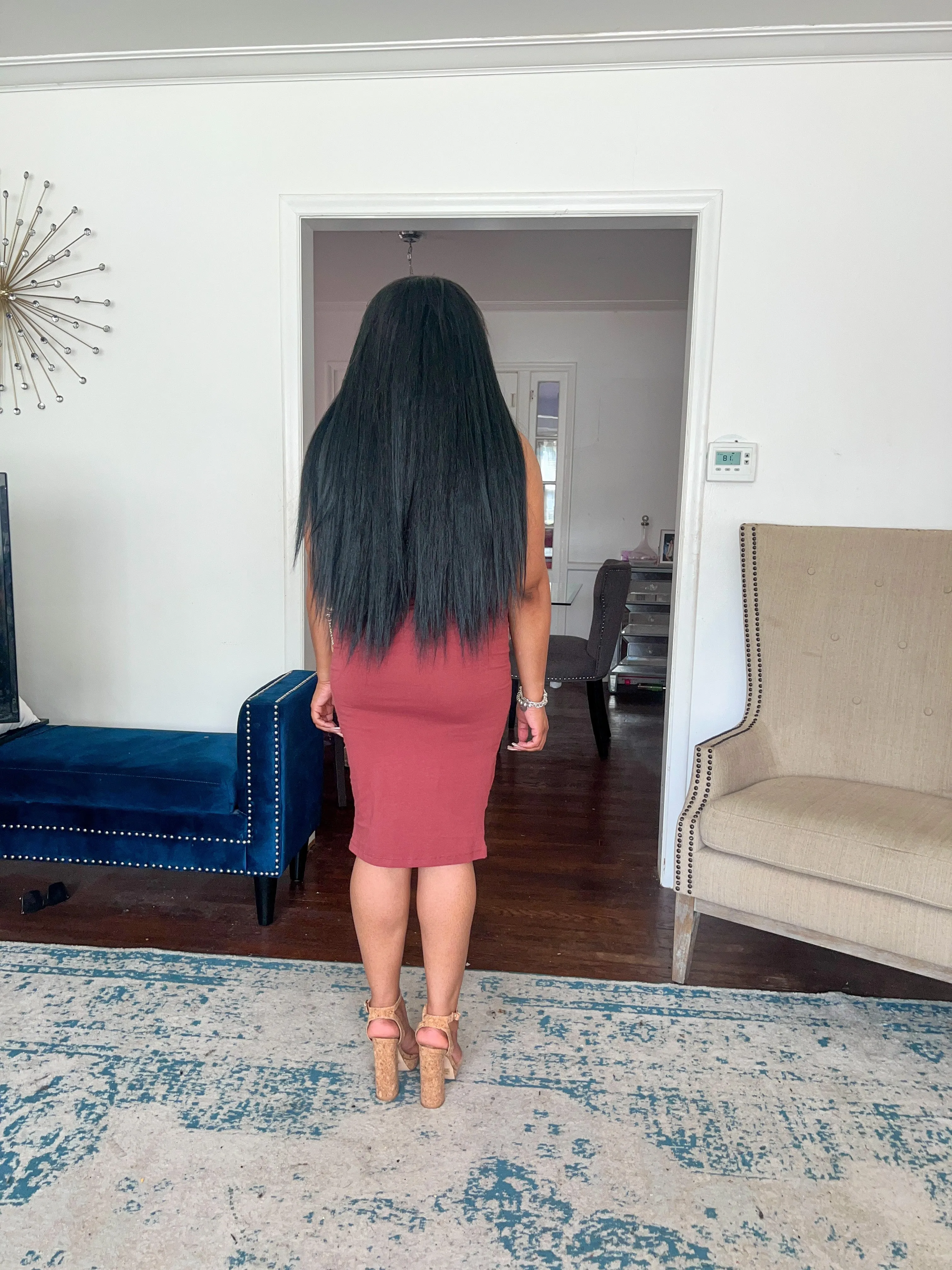 Essential Midi Dress- Brick