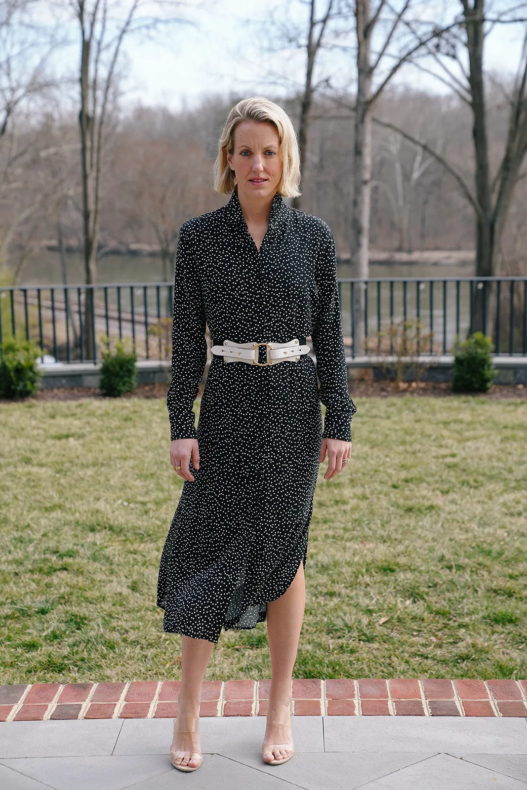 Everyday Dress in Tissue Crepe Polka Dot