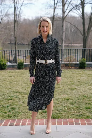 Everyday Dress in Tissue Crepe Polka Dot