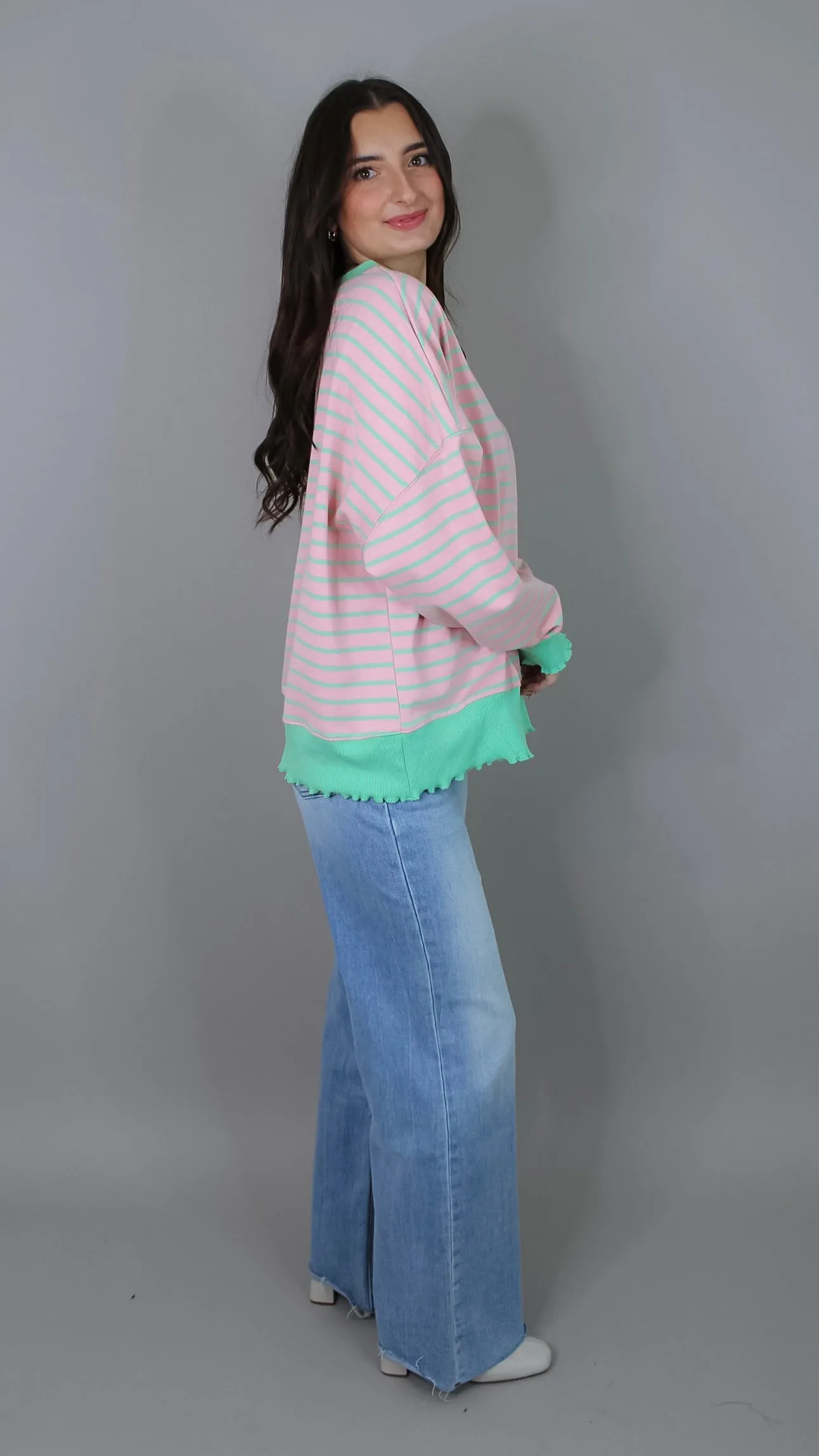 Everyday Pink Striped Sweater