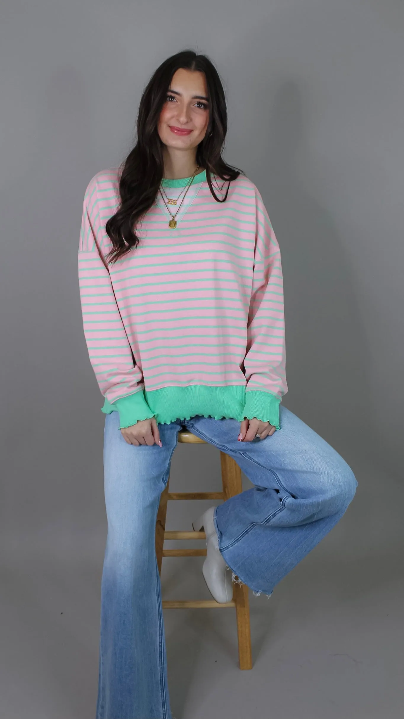 Everyday Pink Striped Sweater