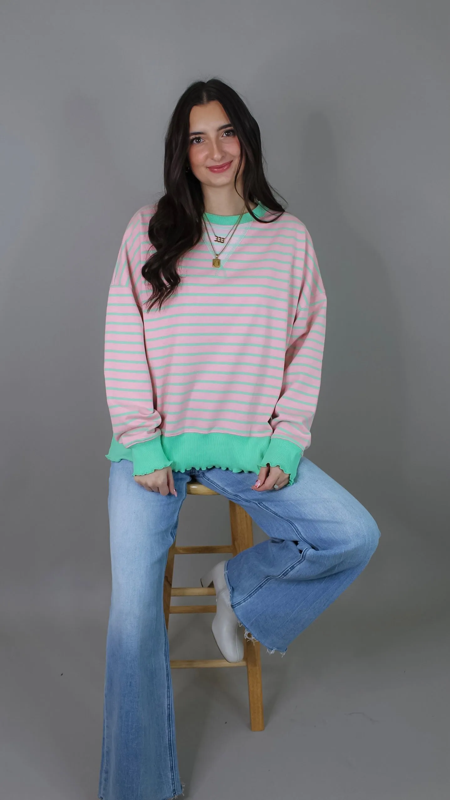 Everyday Pink Striped Sweater