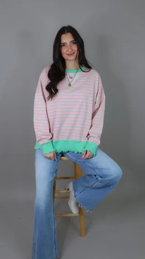 Everyday Pink Striped Sweater