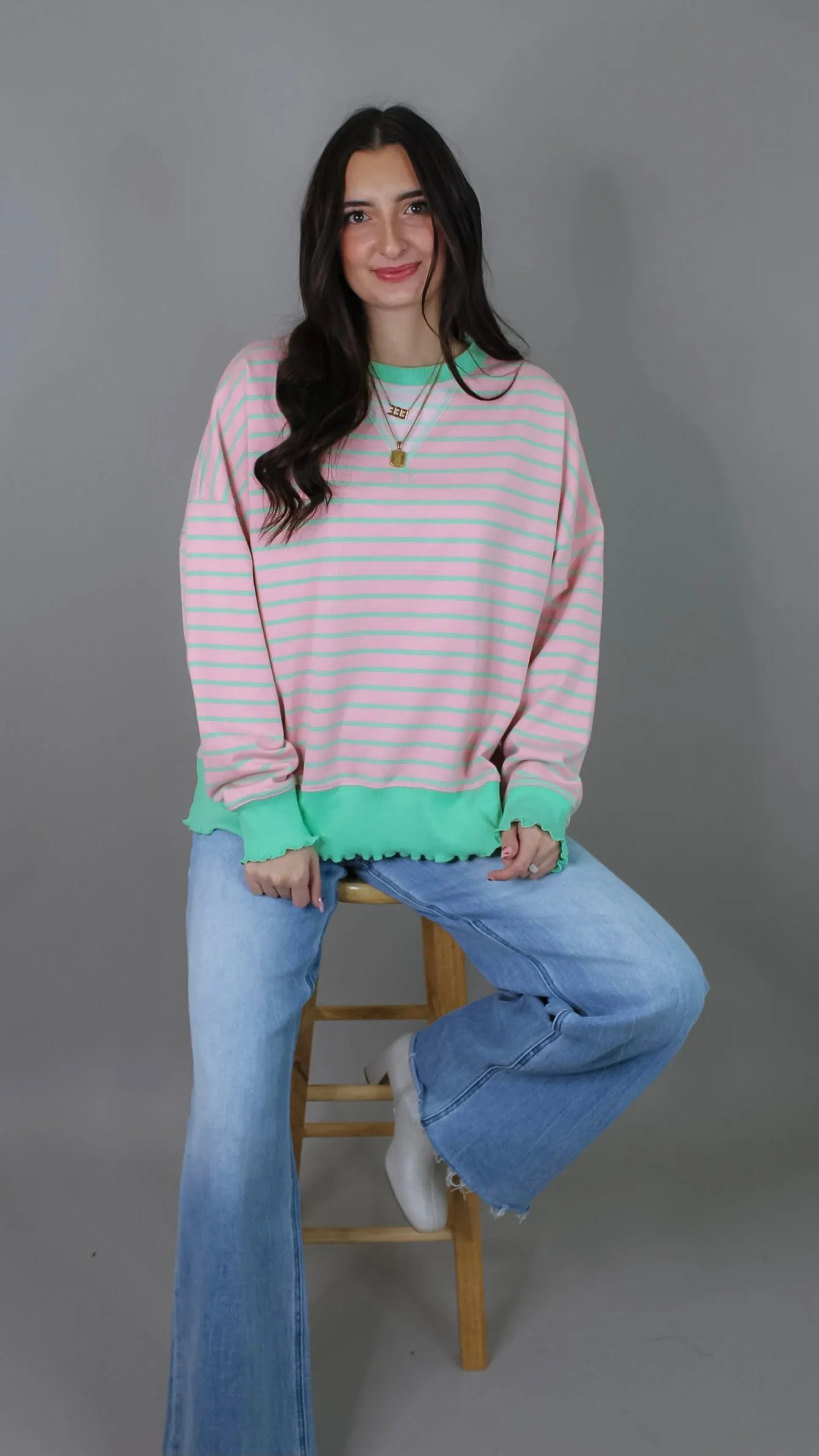 Everyday Pink Striped Sweater