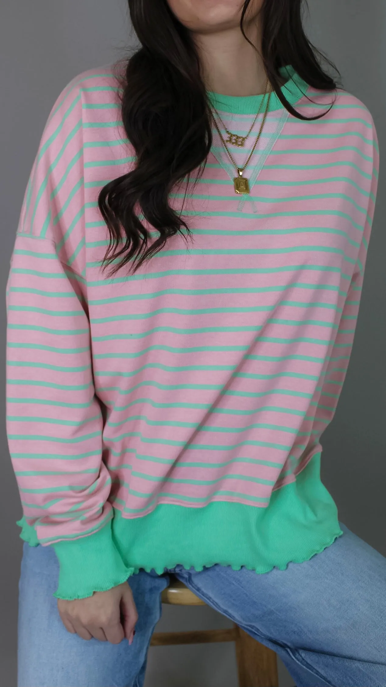 Everyday Pink Striped Sweater