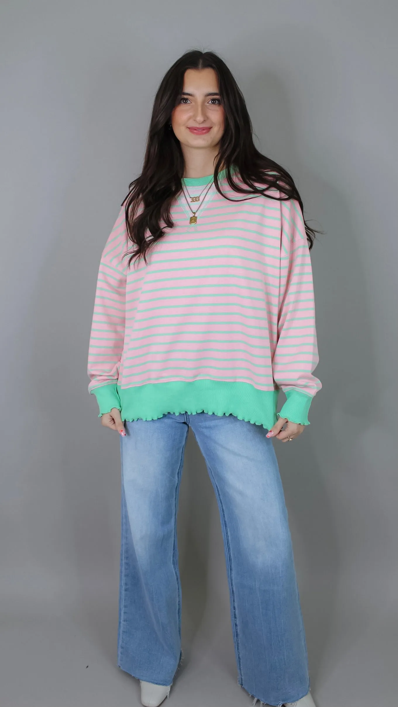 Everyday Pink Striped Sweater