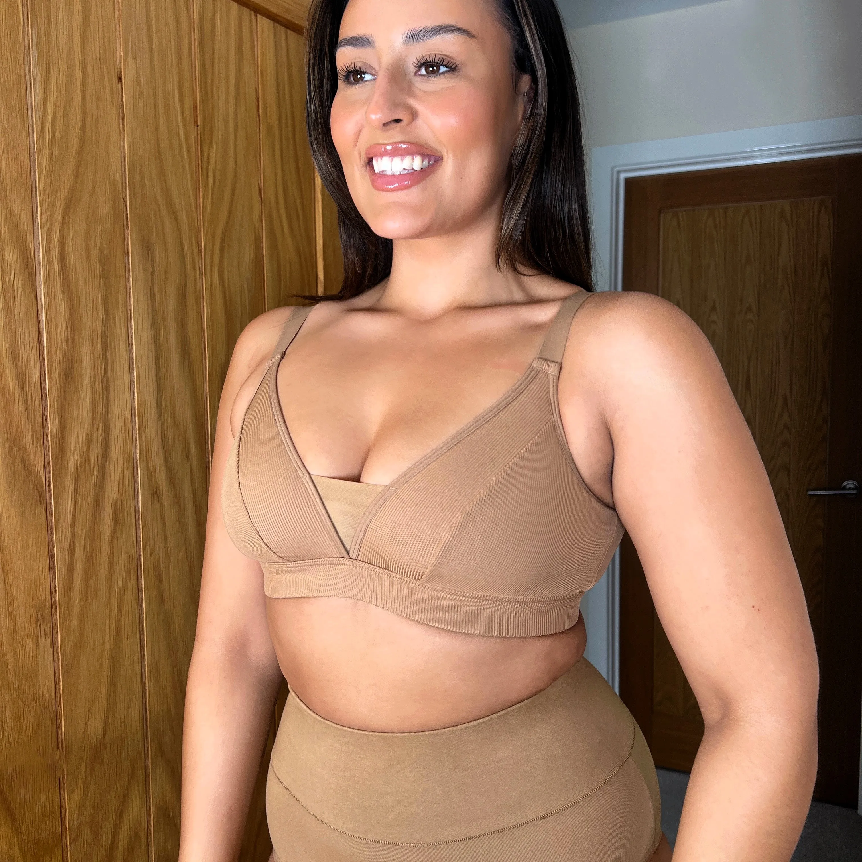Everyday Ribbed Bra - Caramel