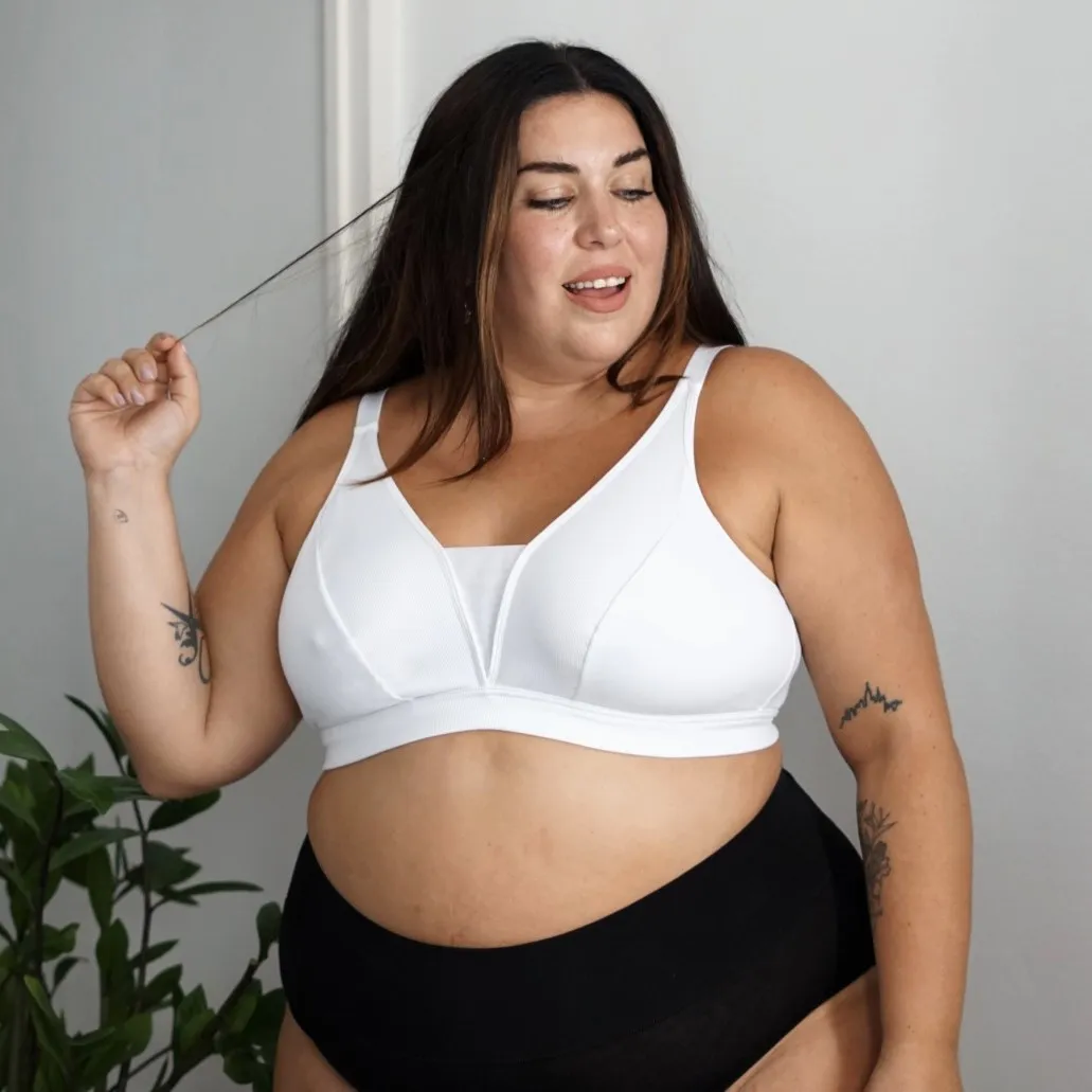 Everyday Ribbed Bra - White
