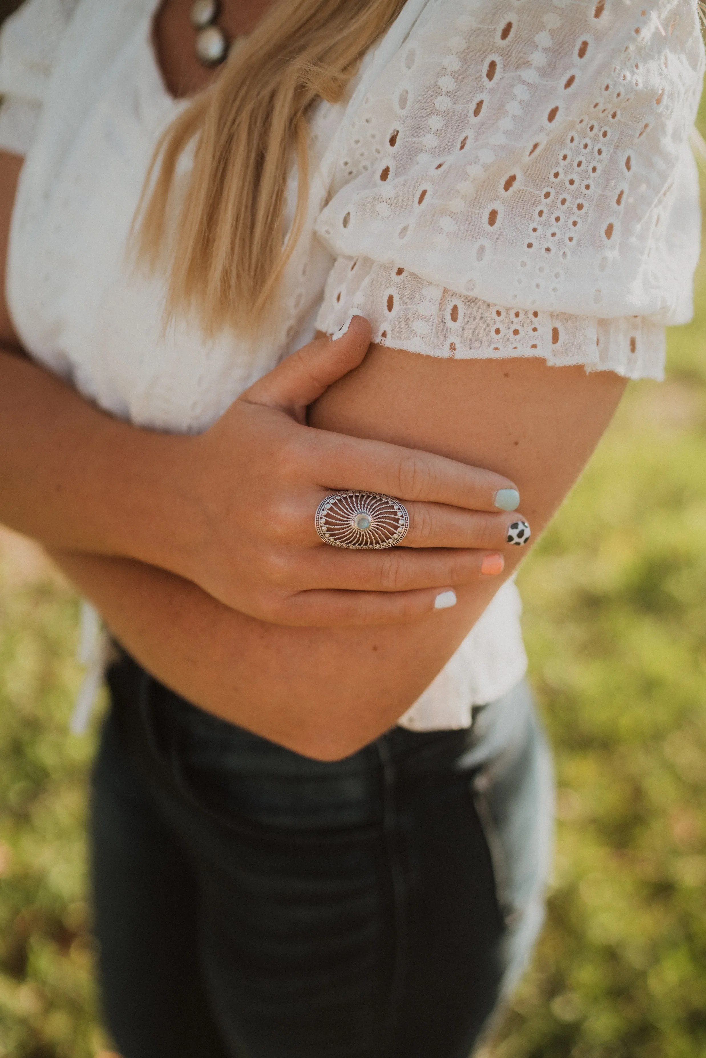 Evie Ring | Rainbow Moonstone - FINAL SALE