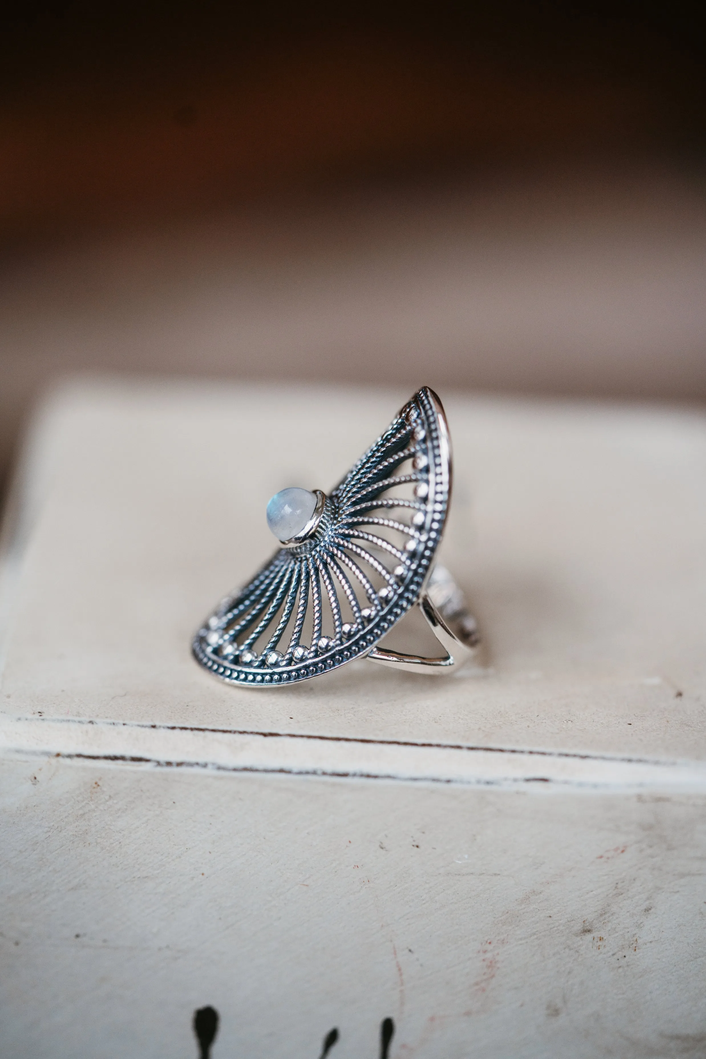 Evie Ring | Rainbow Moonstone - FINAL SALE