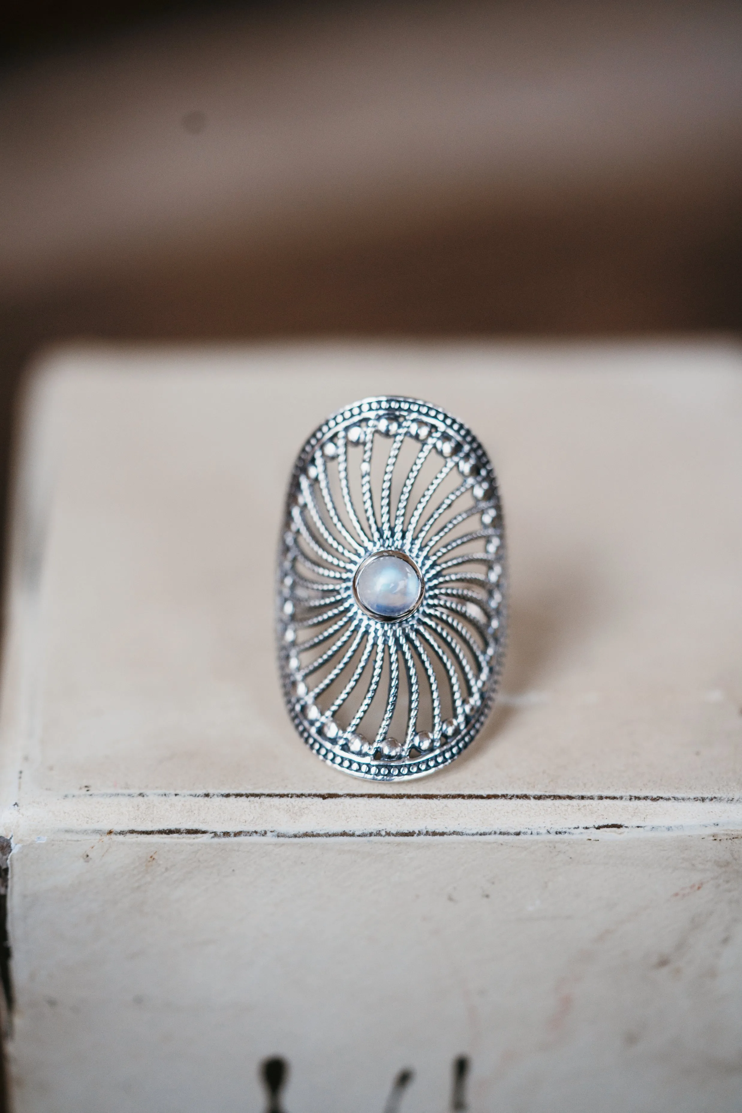 Evie Ring | Rainbow Moonstone - FINAL SALE