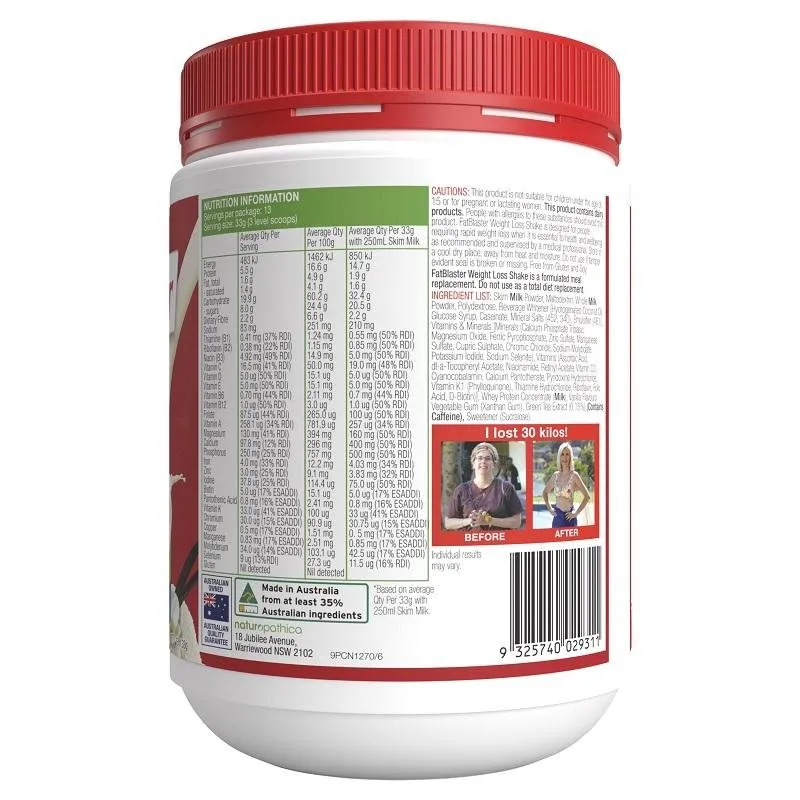 [EXP: 11/2025] Naturopathica FatBlaster Weight Loss Vanilla Ice Cream Shake 430g