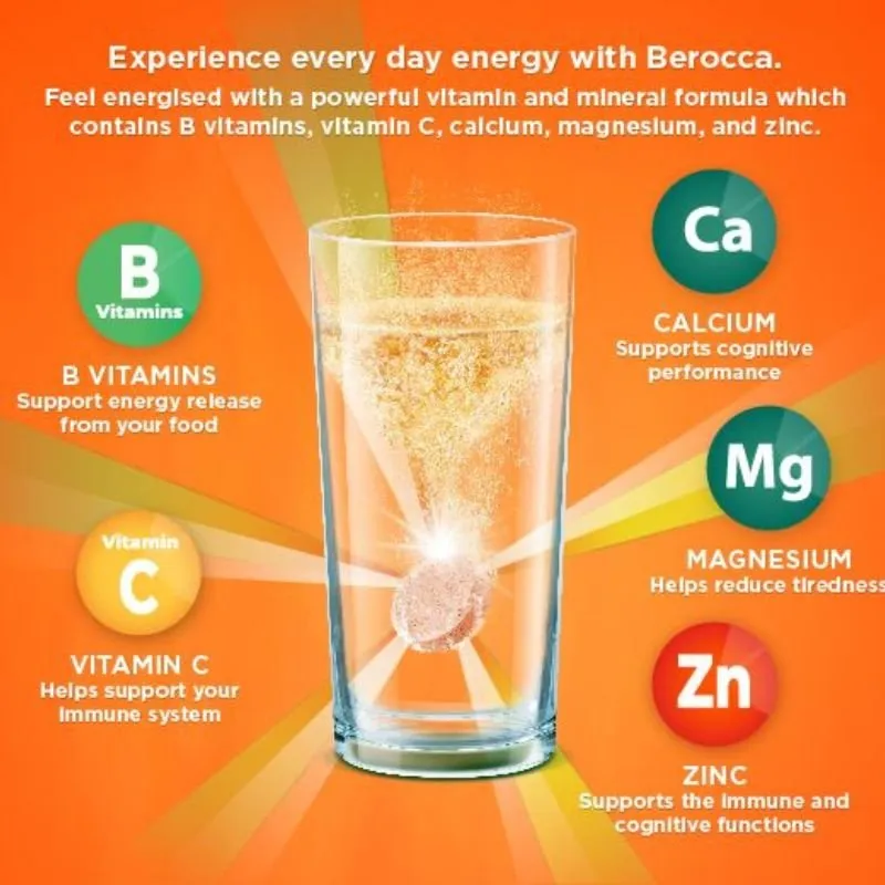 [Expiry: 11/2025] Berocca Energy Orange 60 Effervescent Tablets