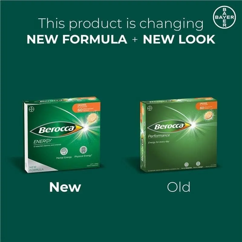 [Expiry: 11/2025] Berocca Energy Orange 60 Effervescent Tablets