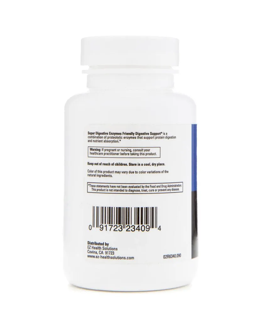 EZ Health Solutions© Super Digestive Enzymes for Nutrient Absorption & Digestion 90 Vegetarian Capsules