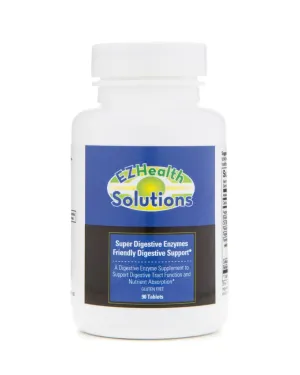 EZ Health Solutions© Super Digestive Enzymes for Nutrient Absorption & Digestion 90 Vegetarian Capsules
